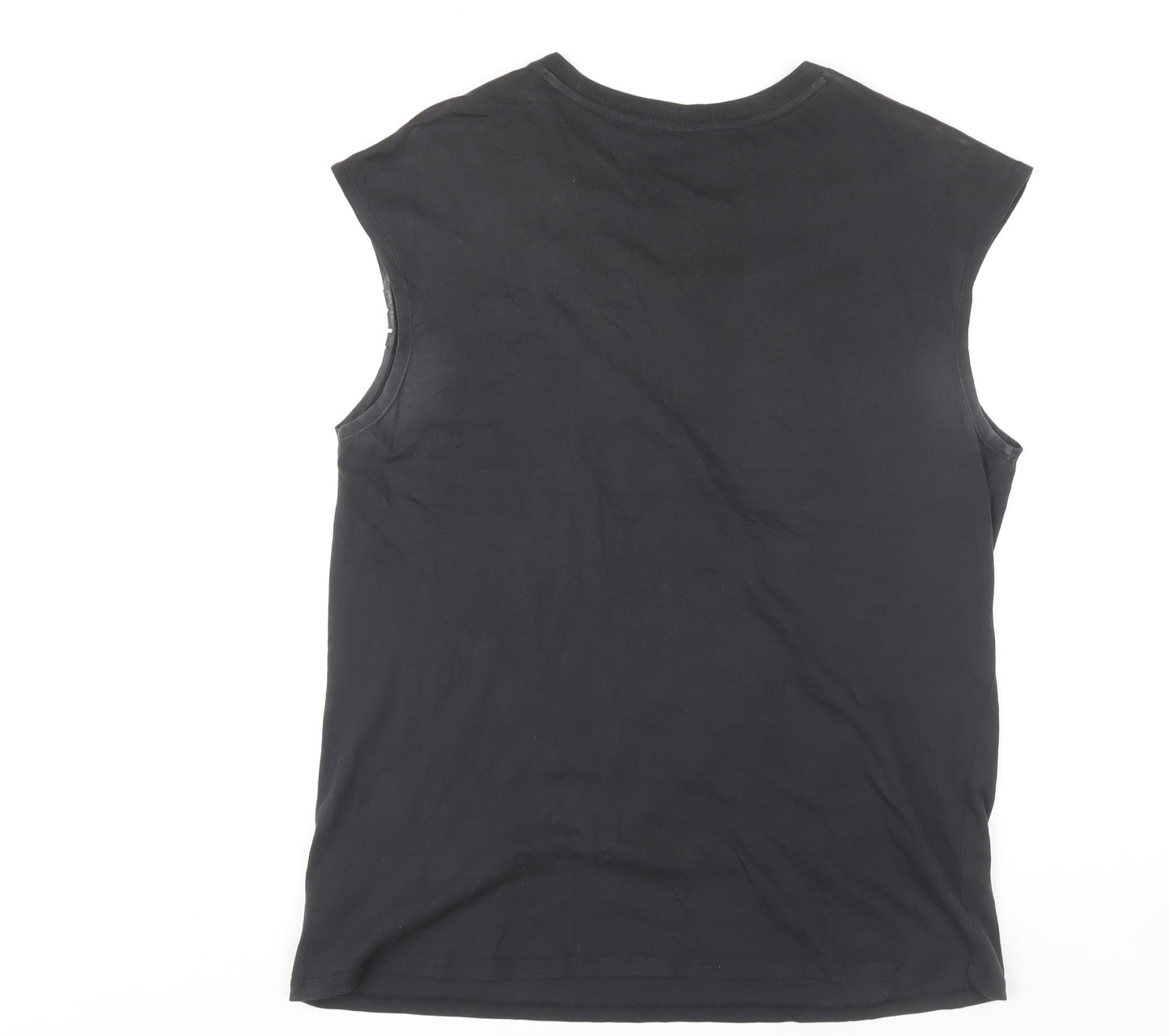Zara Women's Black Basic Sleeveless T-Shirt M