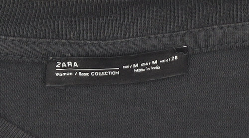 Zara Women's Black Basic Sleeveless T-Shirt M