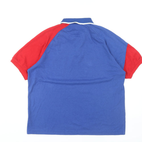 England Men's Blue Polo Shirt L