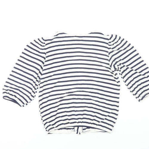 New Look Women's Blue Striped 3/4 Sleeve Cardigan Size 8