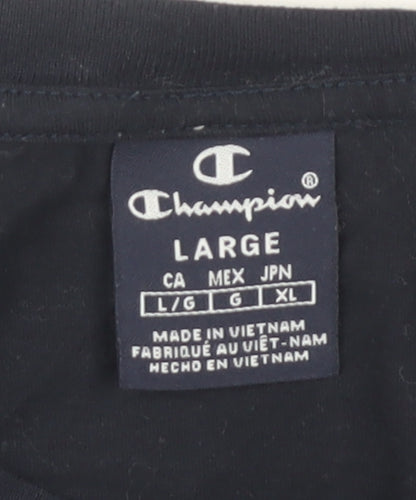 Champion Men's Black Crew Neck T-Shirt L