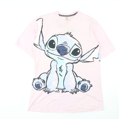 Disney Women's Pink Stitch Graphic Nightshirt, Size 10-12