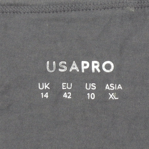 USAPRO Women's Grey T-Shirt Size 14 Round Neck