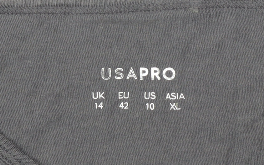 USAPRO Women's Grey T-Shirt Size 14 Round Neck