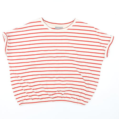 b.young Women's Red Striped Sleeveless T-Shirt M