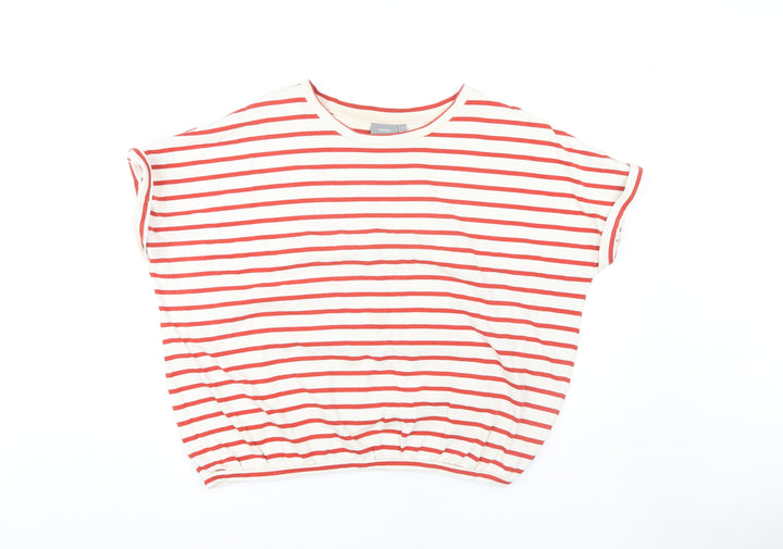 b.young Women's Red Striped Sleeveless T-Shirt M