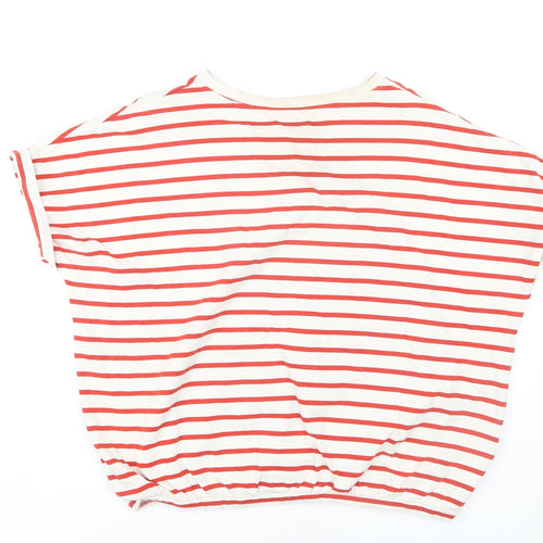 b.young Women's Red Striped Sleeveless T-Shirt M