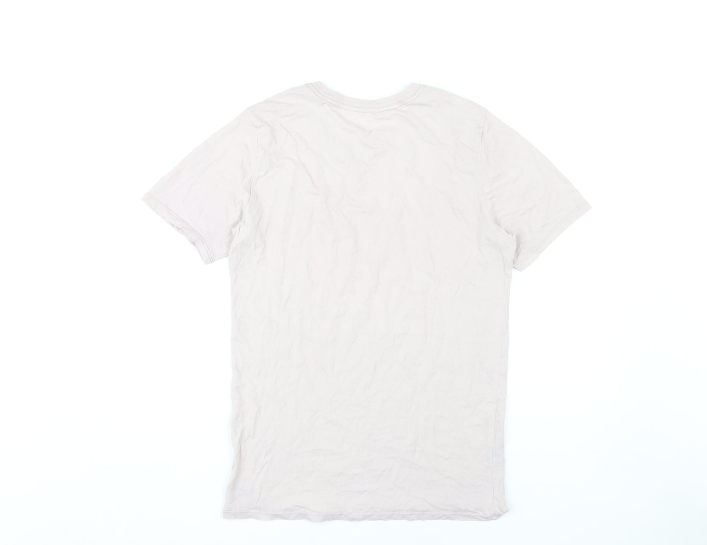 Nike Beige Unisex Tee, Size S - Casual Crew Neck