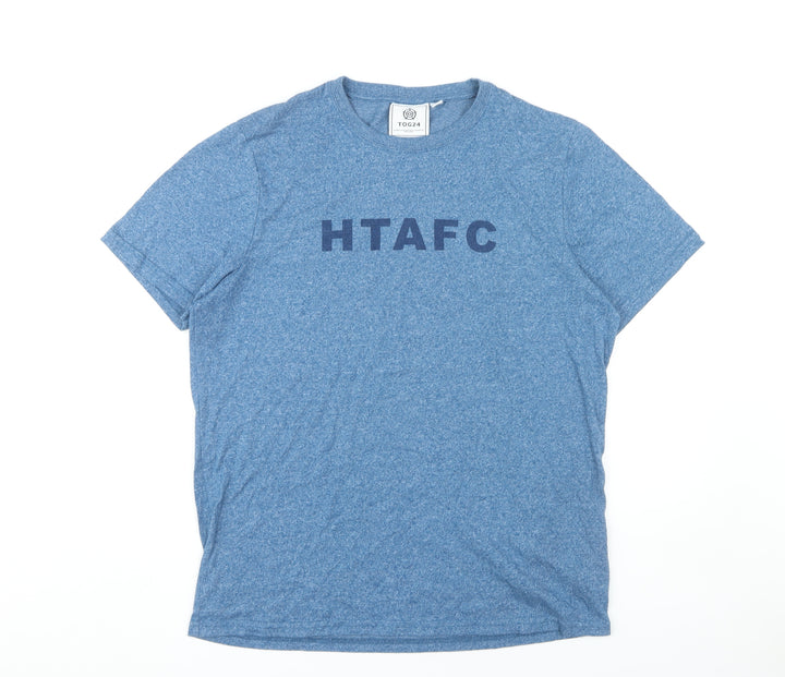 TOG24 Men's Blue Crew Neck Logo T-Shirt Size L