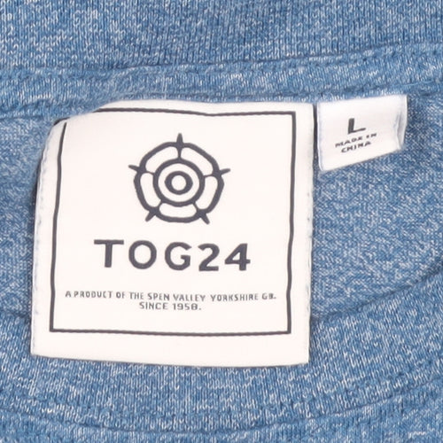 TOG24 Men's Blue Crew Neck Logo T-Shirt Size L