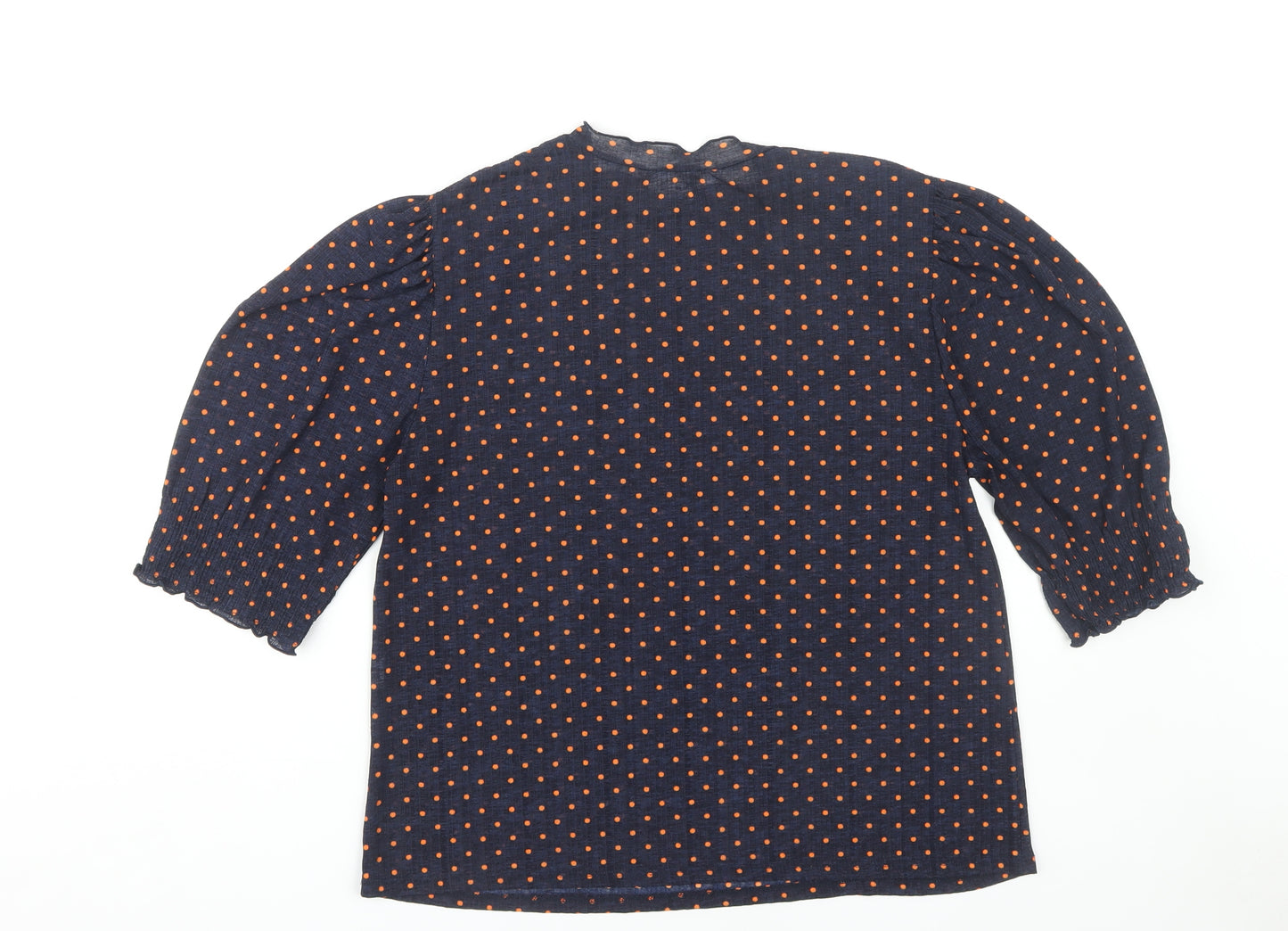 Zara Women’s Blue Polka Dot 3/4 Sleeve Blouse