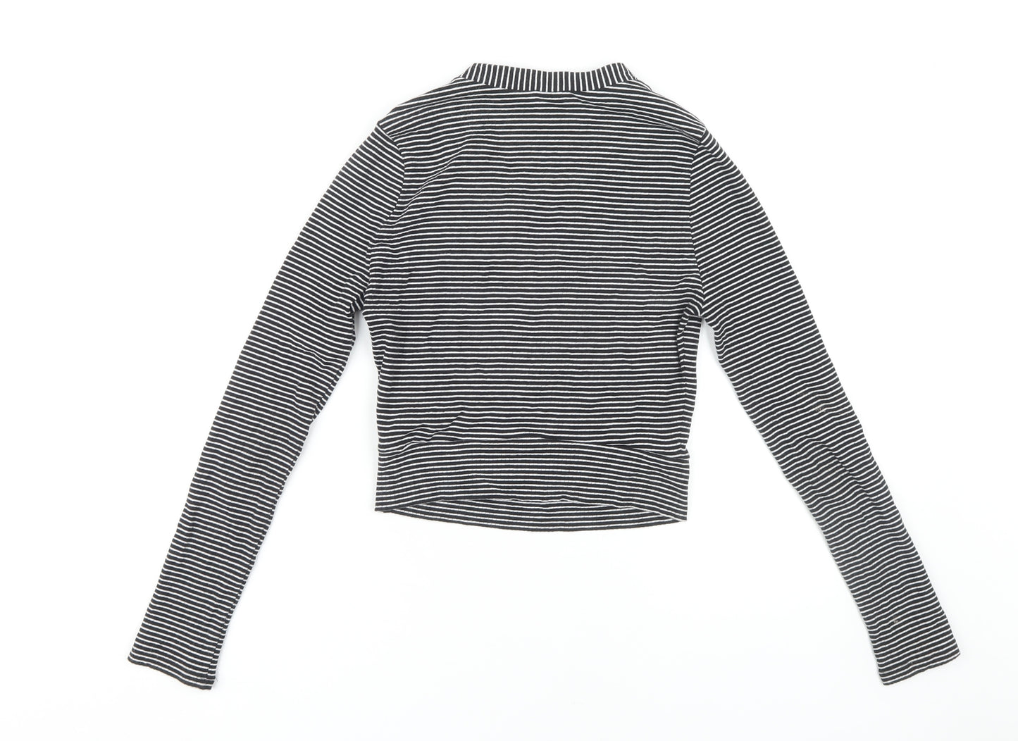 Tally Weijl Women's Black Striped Wrap Blouse M