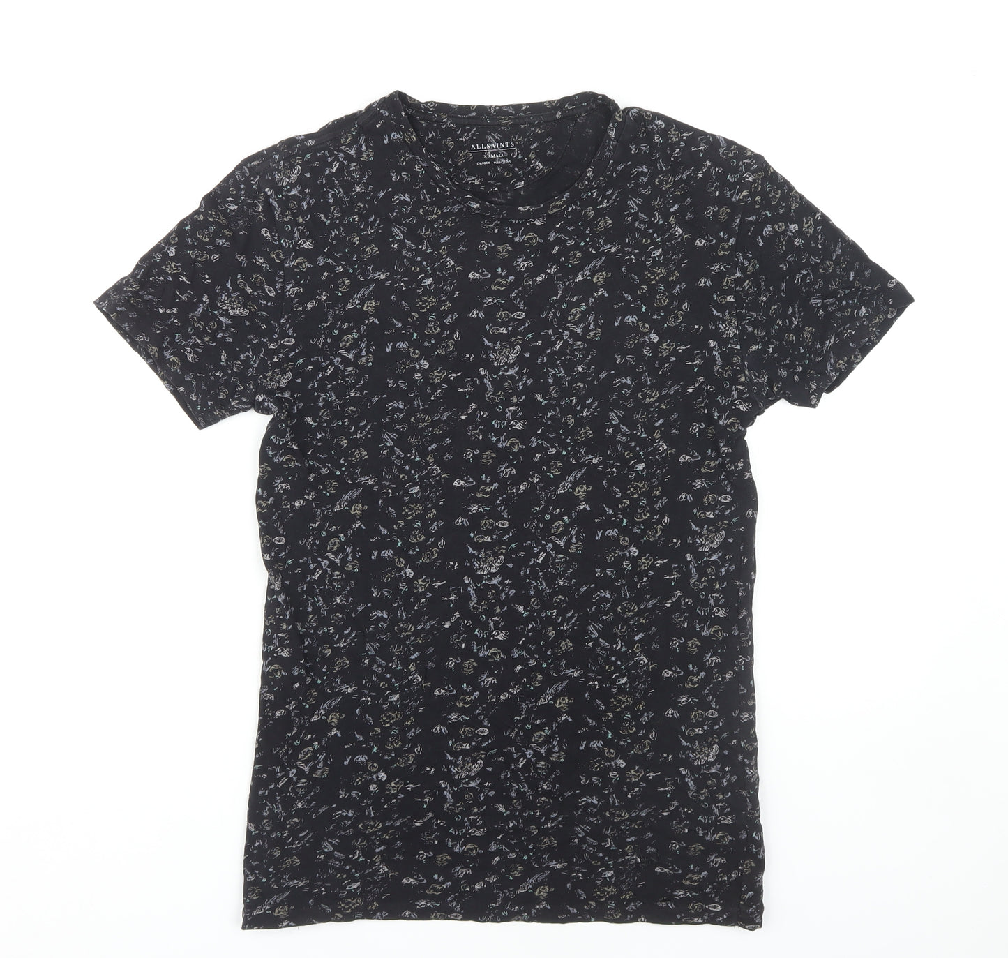 AllSaints Women's Black Floral XS Casual T-Shirt