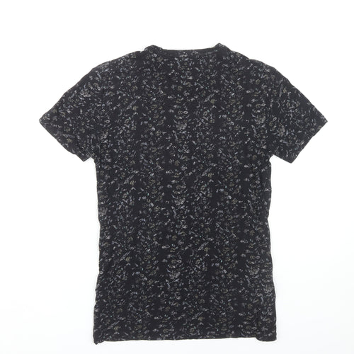 AllSaints Women's Black Floral XS Casual T-Shirt