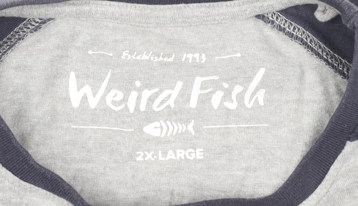 Weird Fish Men's Grey 2XL Long Sleeve T-Shirt
