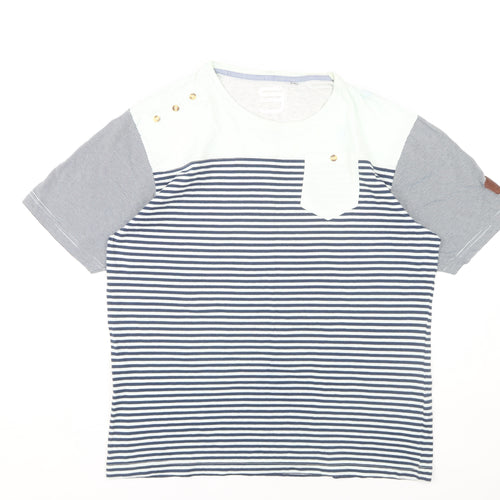 Smith & Jones Men's Multicoloured 2XL Striped T-Shirt