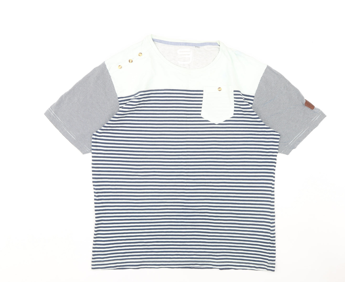 Smith & Jones Men's Multicoloured 2XL Striped T-Shirt