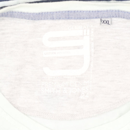 Smith & Jones Men's Multicoloured 2XL Striped T-Shirt