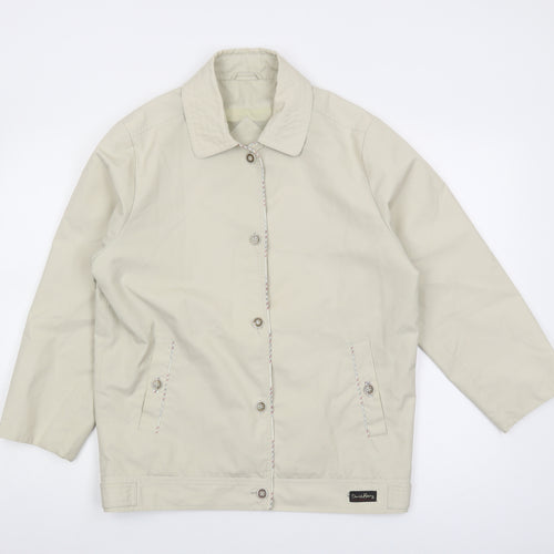 David Barry Women's Beige Button-Up Casual Jacket Size 10
