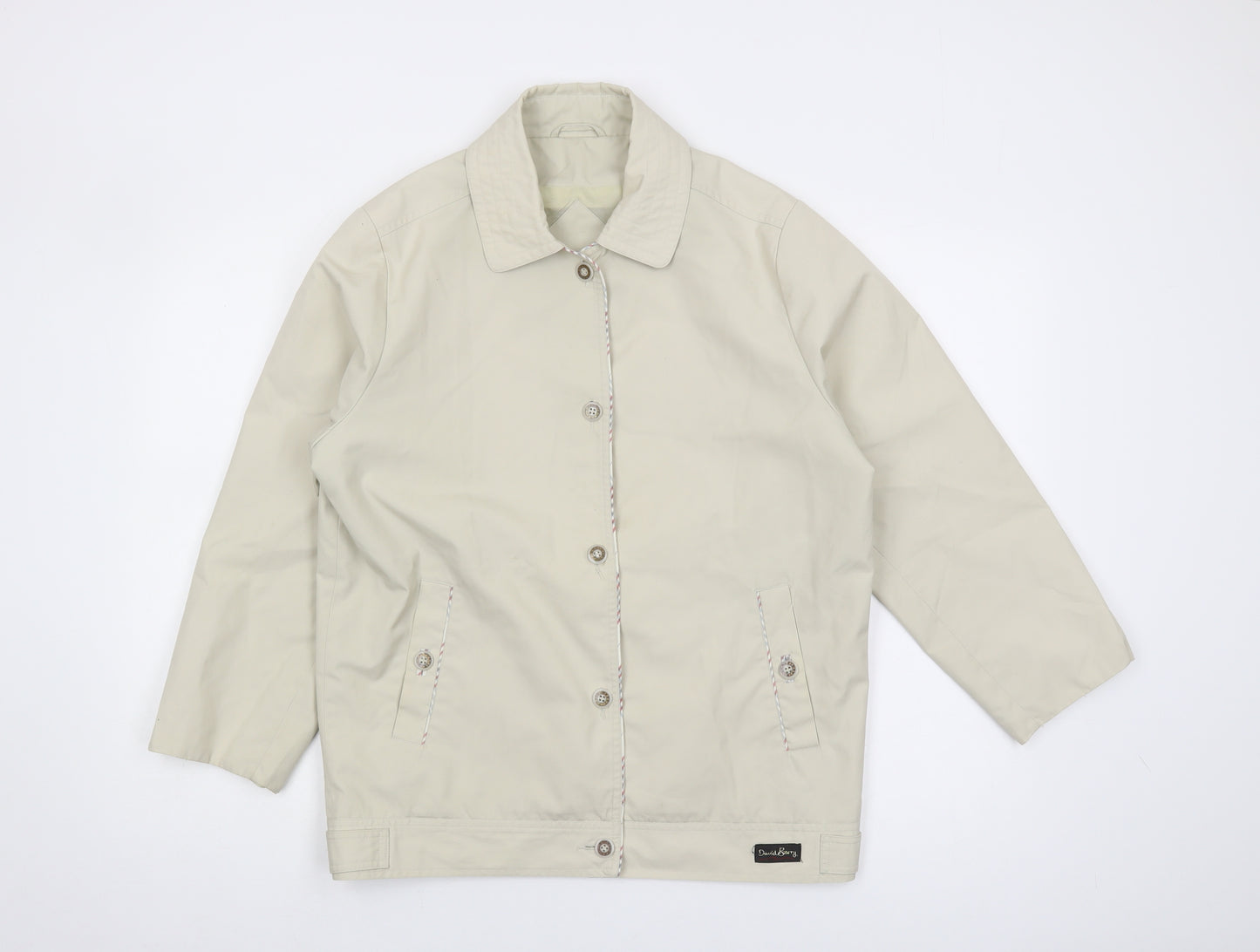 David Barry Women's Beige Button-Up Casual Jacket Size 10