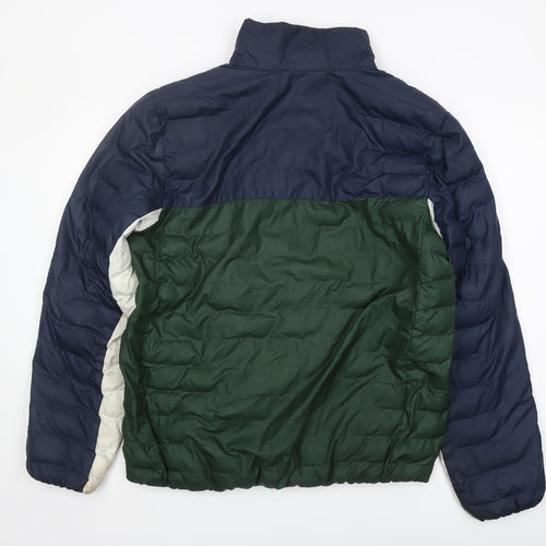 Nike Men's Green Puffer Jacket L Casual Stand-Up