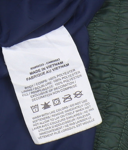 Nike Men's Green Puffer Jacket L Casual Stand-Up