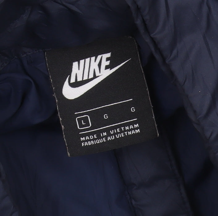 Nike Men's Green Puffer Jacket L Casual Stand-Up