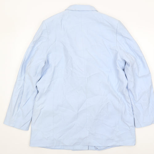 H&M Women's Blue Blazer Size M Double-Breasted Workwear
