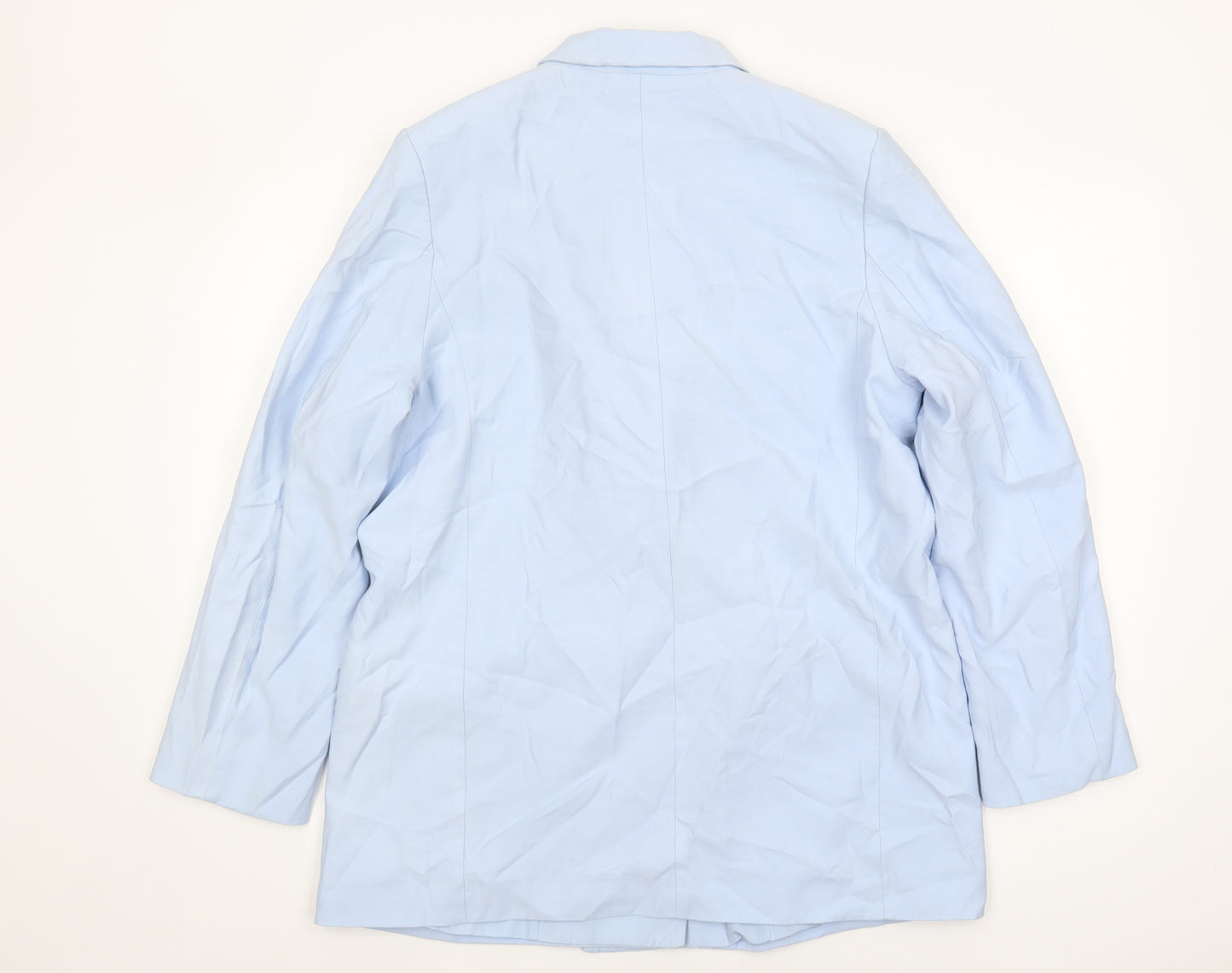 H&M Women's Blue Blazer Size M Double-Breasted Workwear