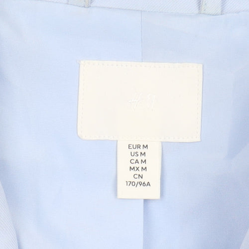H&M Women's Blue Blazer Size M Double-Breasted Workwear
