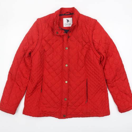 Dash Women's Red Quilted Mid-Length Jacket Size 14