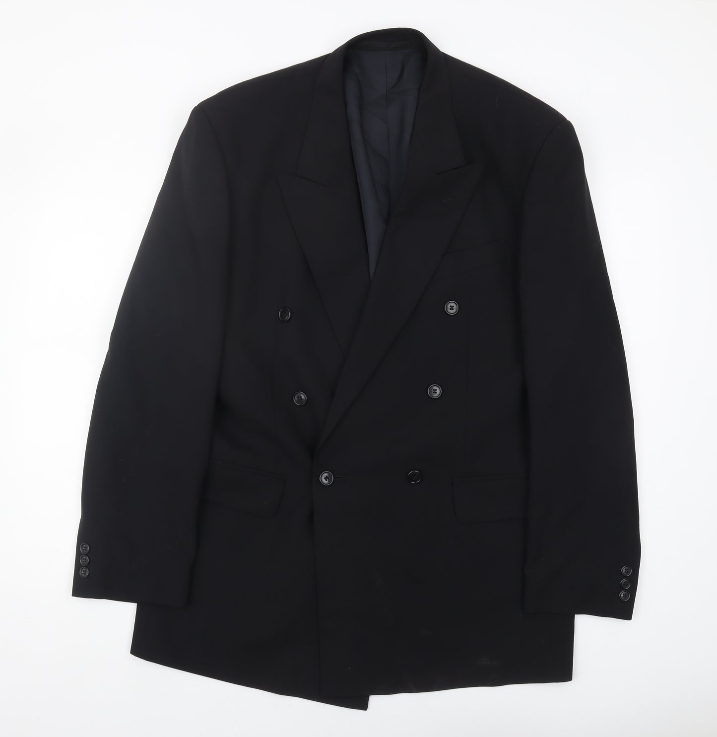 Tom English Men's Black Double-Breasted Blazer 42L