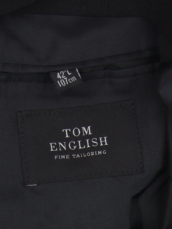 Tom English Men's Black Double-Breasted Blazer 42L