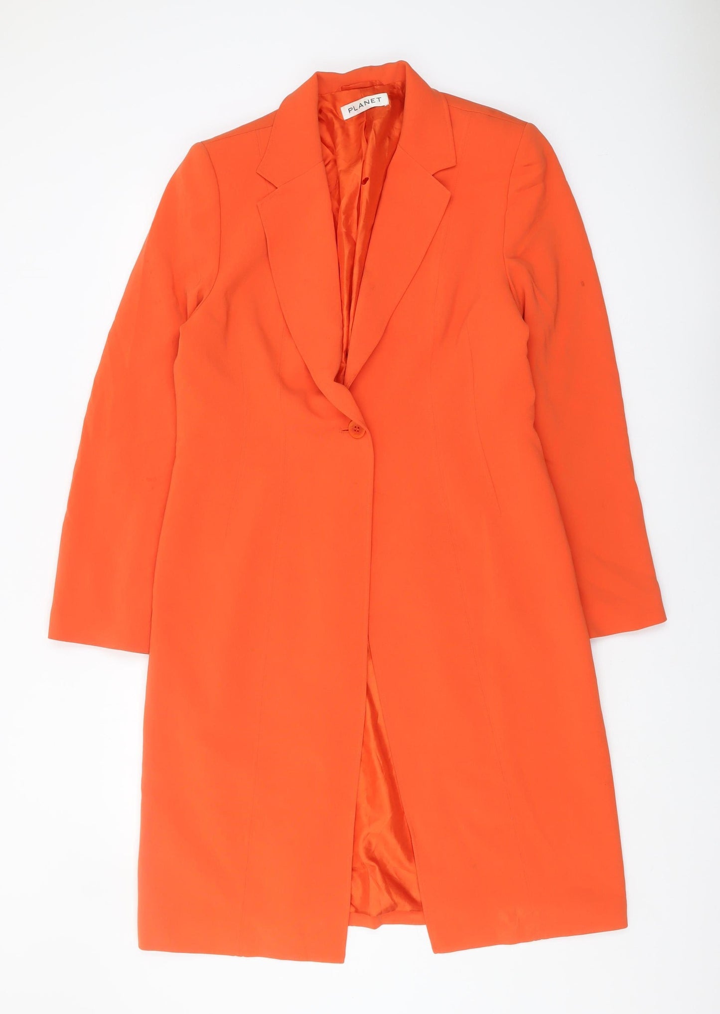 Planet Women's Orange Long Coat, Size 14