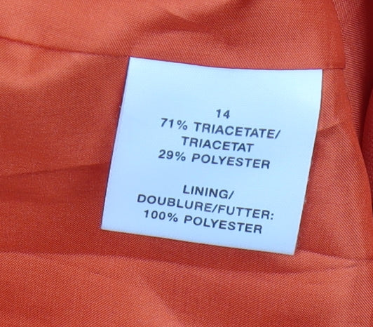 Planet Women's Orange Long Coat, Size 14