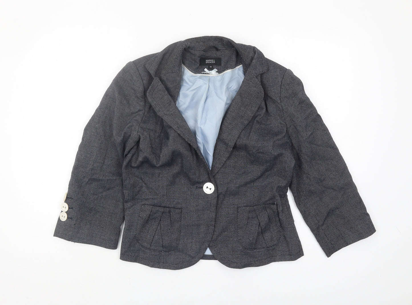 Marks and Spencer Women's Grey Blazer Size 12 Regular