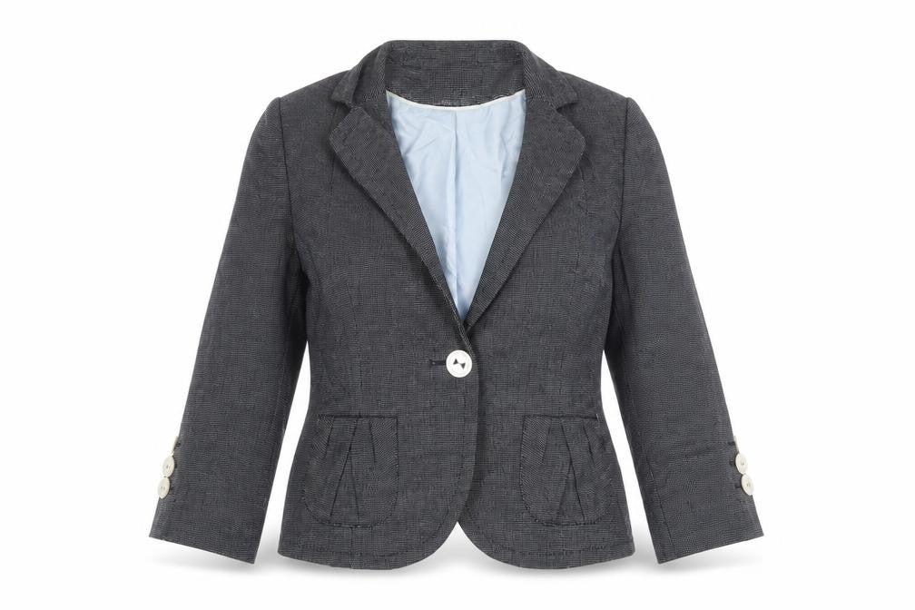 Front view of Marks & Spencer Women's Grey Blazer, size 12, Regular