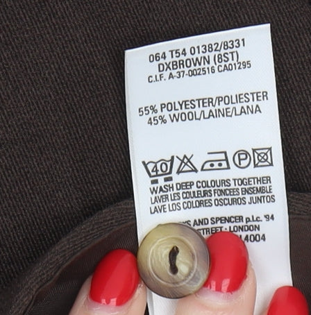 Marks and Spencer Brown Women's Trousers, Size 8