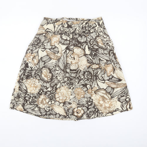 MNG Women's Multicoloured Floral Cotton Skirt, Size 6