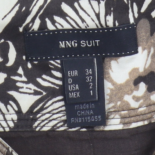 MNG Women's Multicoloured Floral Cotton Skirt, Size 6