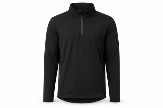 Front view of Decathlon Men's Black Pullover High Neck Sports Top