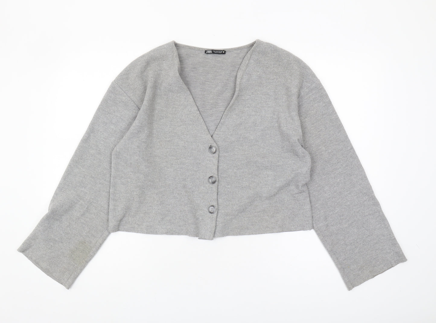 Zara Women's Grey M Cardigan V-Neck