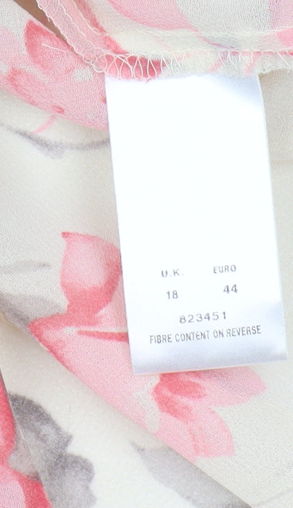 Eastex Women's Beige Floral Blouse Size 18