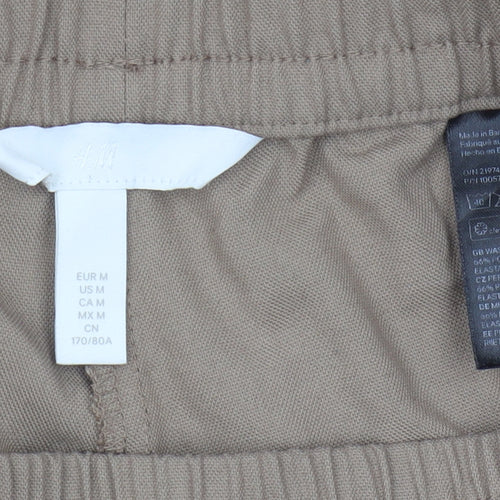 H&M Women's Beige Straight Trousers, Size M