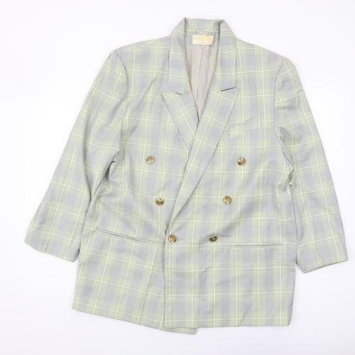 Katrin Women's Grey Plaid Blazer, Size 18, Double-Breasted