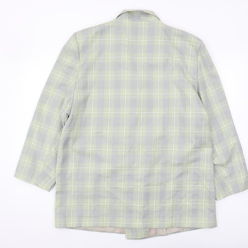 Katrin Women's Grey Plaid Blazer, Size 18, Double-Breasted
