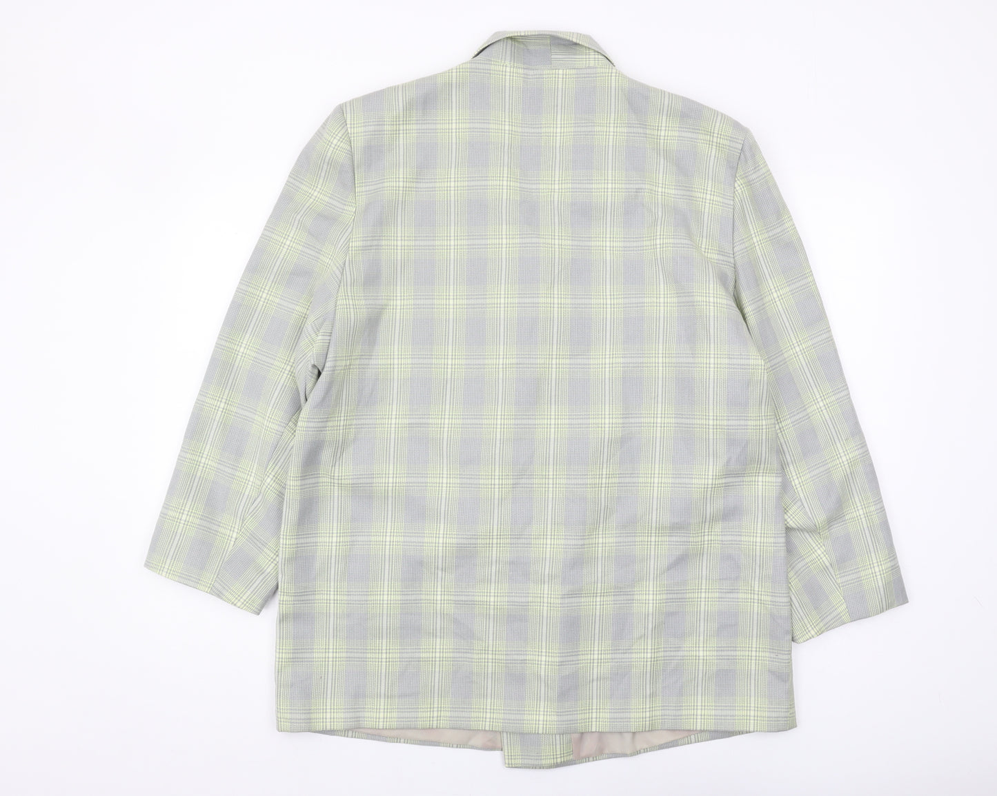 Katrin Women's Grey Plaid Blazer, Size 18, Double-Breasted