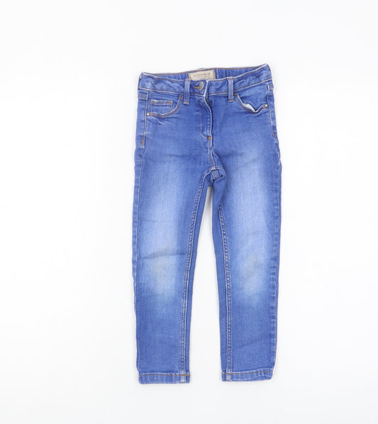 Next Girls Blue Skinny Jeans Age 5 Denim Casual Regular Fit