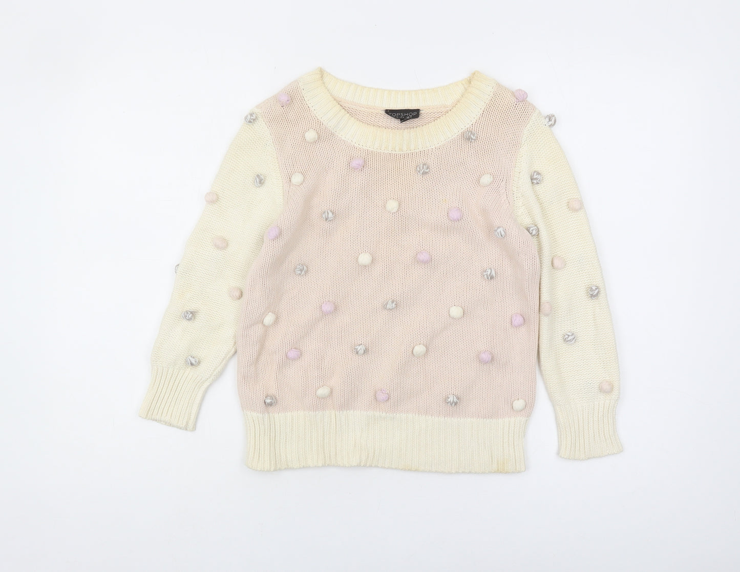Topshop Women's Multicoloured Polka Dot Pullover Jumper Size 10