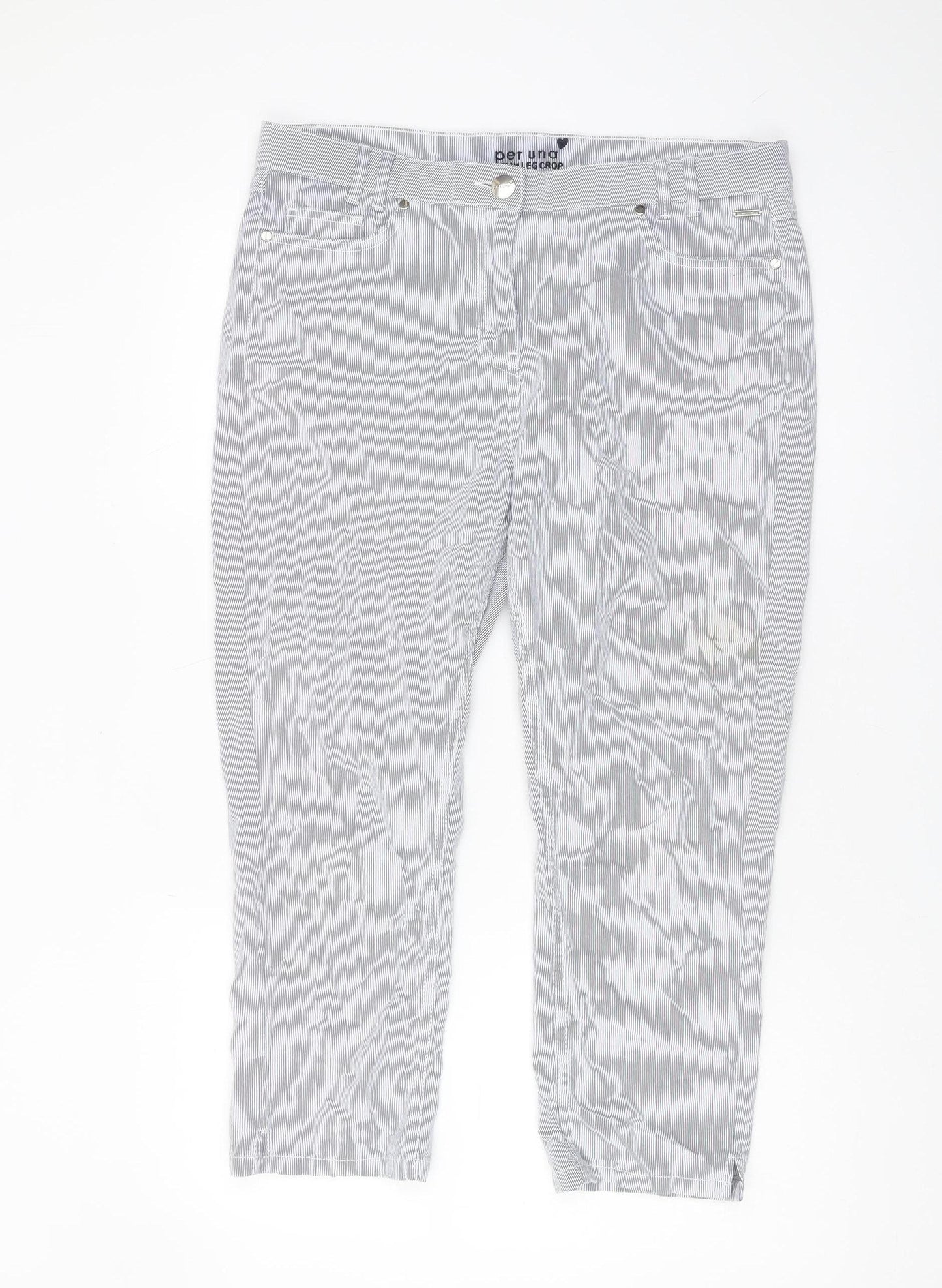 Marks and Spencer Women's White Cropped Trousers Size 14